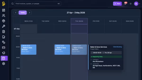 WrkGenie booking calendar demo